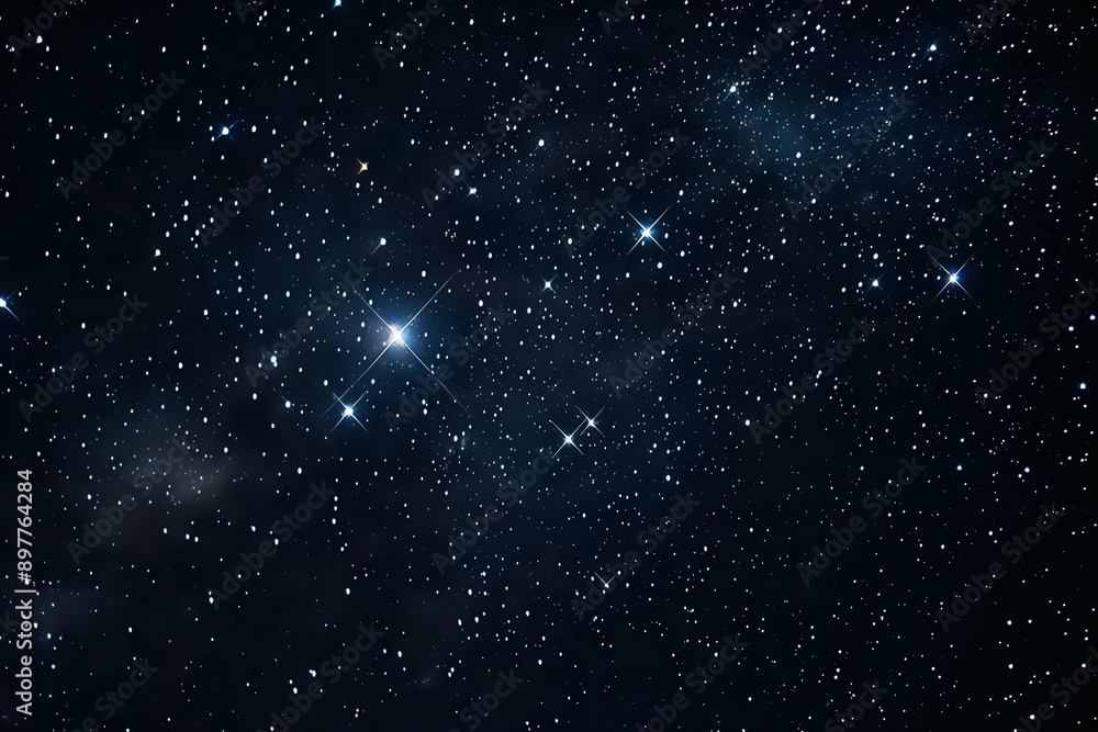 Wall mural deep space shining stars in night sky, constellation star field, galaxy