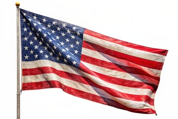 American flag isolated on white background, Veterans Day thank you, Memorial Day holiday background, 4th july day sale, usa flag background design for social media