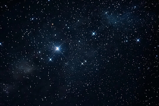 Deep space shining stars in night sky, constellation star field, galaxy