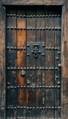 Porta de Madeira Clássica e Detalhada Antiga IA Generativa