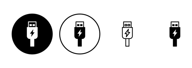 Usb icon set. Flash disk icon vector