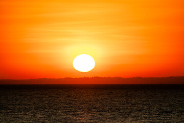 sunset over the lake