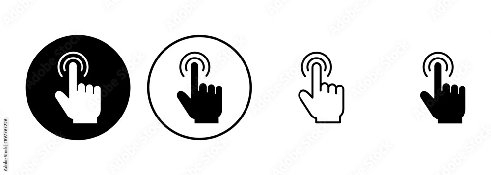 Poster hand click icon set. pointer icon vector. hand cursor icon vector