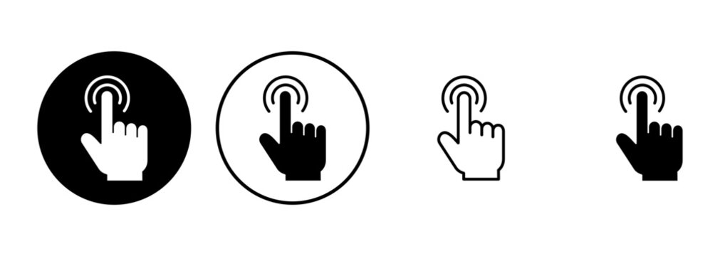 Hand click icon set. pointer icon vector. hand cursor icon vector