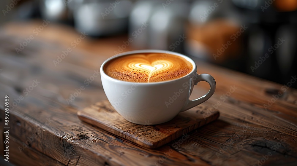 Wall mural a heart-shaped latte