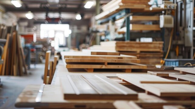 Production of furniture components using wooden panels in a workshop