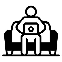 Icon of Person working from home on the computers