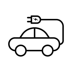 Electric car icon and symbol. Vector illustration.