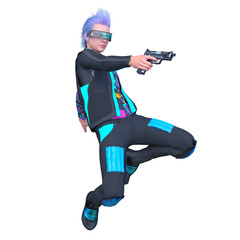 サイバー戦士　3DCGレンダリング