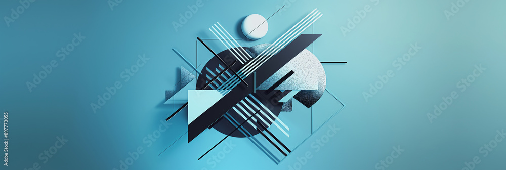 Poster abstract composition of geometric shapes creating modern design