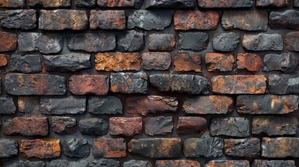 Obraz premium Detailed texture of a brick wall with worn edges