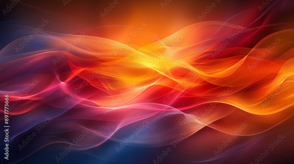 Poster vibrant abstract waves of color swirl in a mesmerizing pattern, creating a captivating visual experi