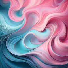 Obraz premium soft background of abstract swirling ripples in blue and pink tones against textured wall paper