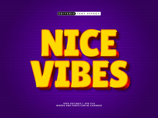 nice vibes editable text effect in simple and modern text style
