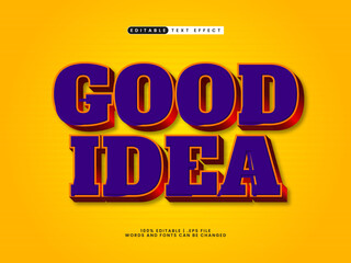 good idea editable text effect in simple and modern text style