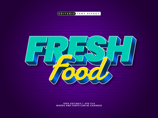 fresh food editable text effect in simple and modern text style