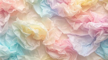 Fototapeta premium Soft, delicate, and intricately designed vector tissue paper texture with subtle folds and creases, featuring a pastel color palette and gentle gradient effects.