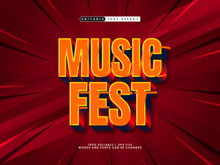 music fest editable text effect in simple and modern text style