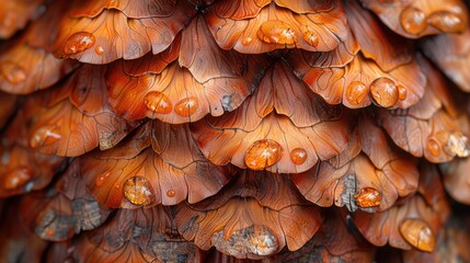 Detailed view of the surface of a pine cone, showcasing its scales and texture