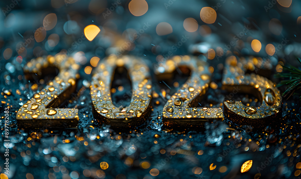 Poster a large number of small letters that spell out the number twenty-five