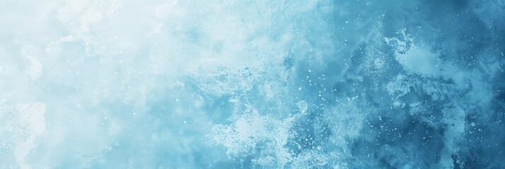 A frosty, abstract background features icy blue textures and tranquil hues, creating a cool and serene atmosphere