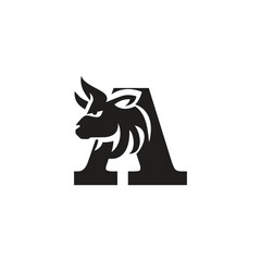 Letter A Bull Head Logo Icon Vector