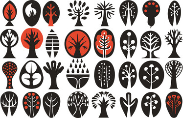 Abstract | Minimalism Forest | Character Design | " Rustic Canopies " | Set | Collection |