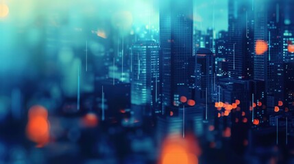 Fototapeta premium Cityscape with Blurry Lights and Lines