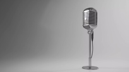 Very nice 3D Object Retro Microphone white background