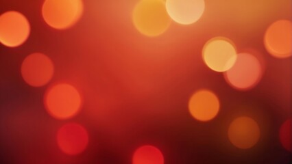 Out-of-focus, blurred background with circular bokeh lights in shades of orange and red, christmas mood, copy space