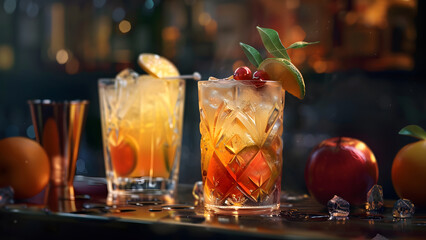 realistic high-resolution photo of Cocktail, with detailed background