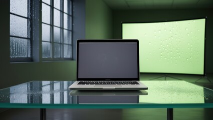 Fototapeta premium Stylish and contemporary office interior with sleek furniture, clean lines, and a professional atmosphere, designed for productivity and innovation