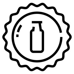 Beer Cap Icon For Illustration