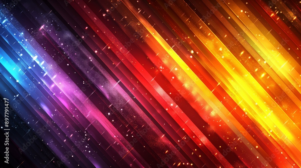 Poster dynamic and vibrant abstract background with glowing digital lines in various colors, perfect for te