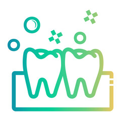 teeth Line Gradient Icon