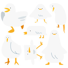 오리 캐릭터(귀여운+만화+동물+조류).