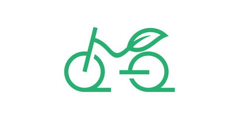eco bike logo design, environmentally friendly, plants, transportation, symbol logo design, icon, vector, creative, idea.