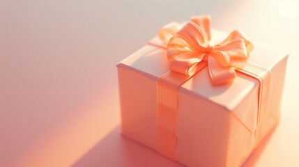 Obraz premium Elegant Gift Box with Pink Ribbon and Bow