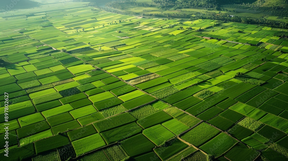 Aufkleber explore the intricate patterns of farmland from above, showcasing the patchwork of fields.