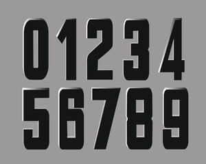 vector alphabet numbers, black fonts 