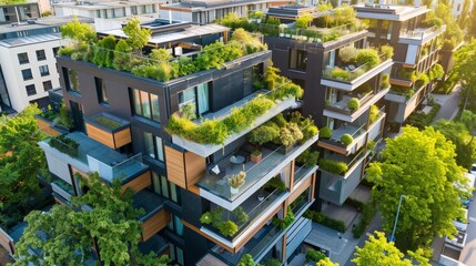Fototapeta premium Green buildings, energy-efficient homes, and sustainable developments attract environmentally conscious tenants and buyers.