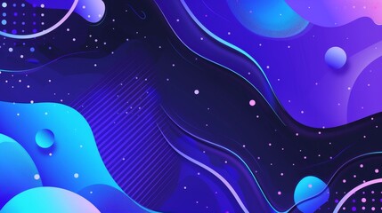Fototapeta premium Abstract space-like illustration with blue and purple tones.