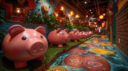 Obraz premium Piggy Bank Pathway