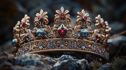 Obraz premium Golden Crown with Gems