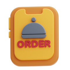 3D Online Food Order Isolated Illustration Render