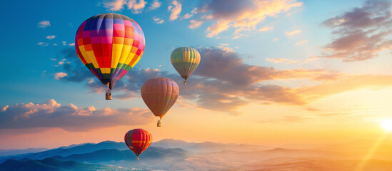 Obraz premium hot air balloon in sunset