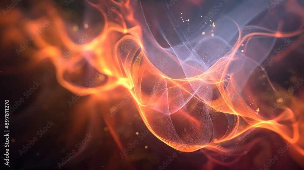 Poster 43. create an abstract 3d rendered background of pulsating energy fields and digital textures.