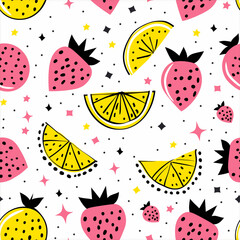 seamless background with fruits
