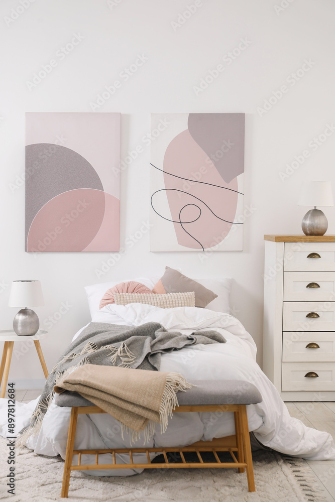 Canvas Prints Teen's room interior with modern furniture and beautiful pictures on wall