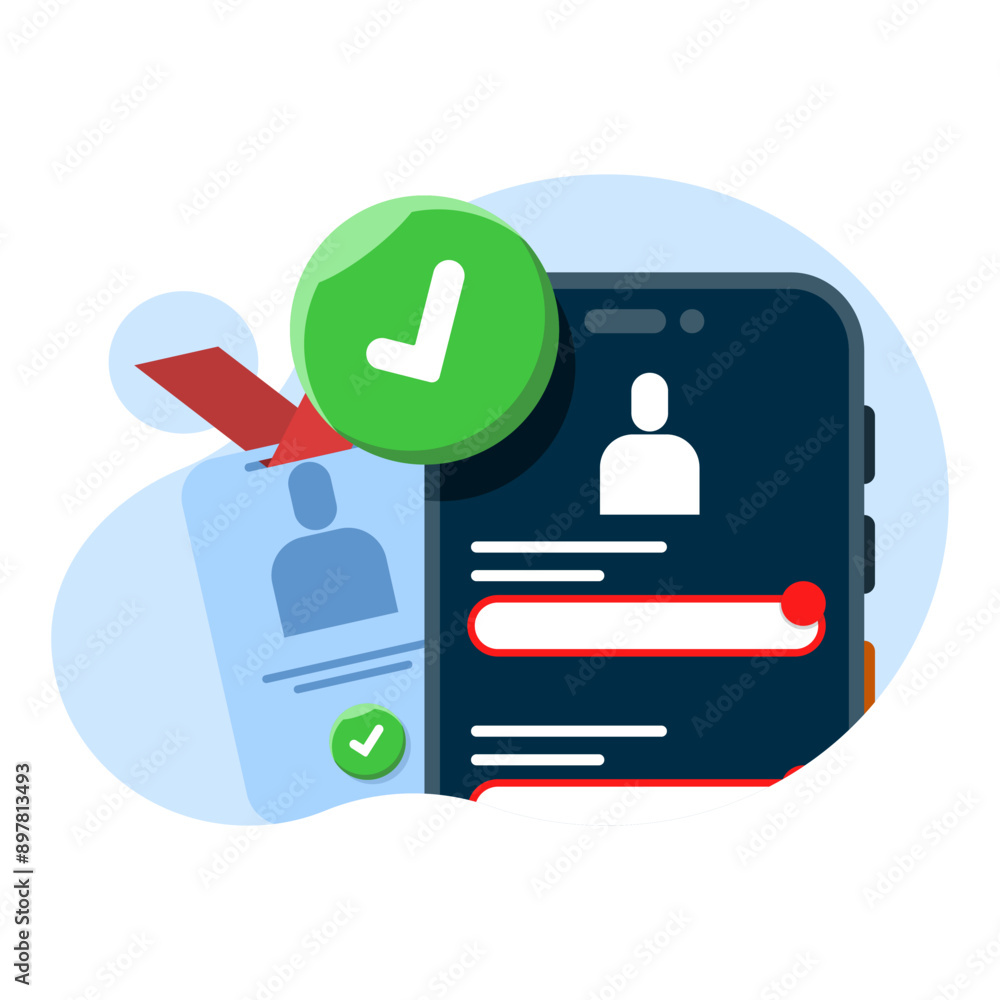 Poster concept of complete profile form and personal data. online registration, fill in personal data, comp